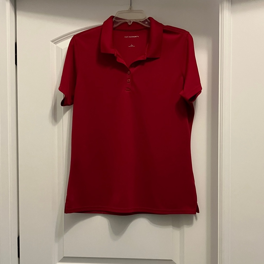 Port Authority Red Polo Shirt Size Large